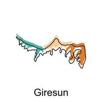 giresun carta geografica su bianca sfondo, tacchino carta geografica piatto icona, vettore illustrazione design modello