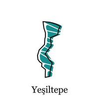 yesiltepe tacchino carta geografica illustrazione vettore design modello, adatto per il tuo azienda, geometrico logo design elemento