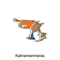carta geografica di kahramanmaras Provincia di tacchino, illustrazione vettore design modello, adatto per il tuo azienda, geometrico logo design elemento