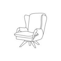 sedia mobilia logo, semplice lusso linea arte logo, divano o sedia icona logo vettore design modello isolato.