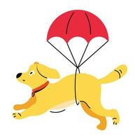 di moda cane paracadute vettore