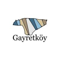 logo città di il gayretkoy, carta geografica di gayretkoy città di tacchino regione, illustrazione vettore design modello