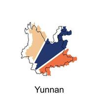 alto dettagliato vettore carta geografica di yunnan moderno schema, logo vettore design. astratto, disegni concetto, logo, logotipo elemento per modello.