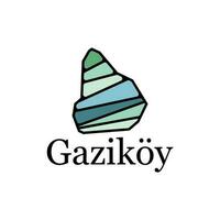 gazikoy tacchino carta geografica illustrazione vettore design modello, design su bianca sfondo
