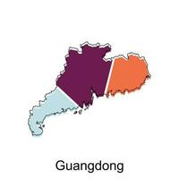 alto dettagliato vettore carta geografica di guangdong moderno schema, logo vettore design. astratto, disegni concetto, logo, logotipo elemento per modello.