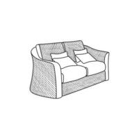 divano mobilia linea arte stile interno disegno, illustrazione vettore astratto design modello
