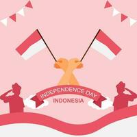 vettore illustrazione di Indonesia indipendenza giorno concetto