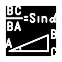 trigonometria matematica scienza formazione scolastica glifo icona vettore illustrazione