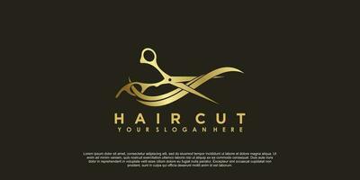 bellezza salone capelli tagliare logo design creativo concetto vettore