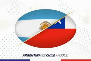 Rugby incontro fra argentina e chile, concetto per Rugby torneo. vettore