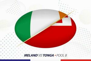 Rugby incontro fra Irlanda e tonga, concetto per Rugby torneo. vettore