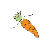 carota logo, vettore giardino azienda agricola carota la verdura, linea disegno, modello illustrazione