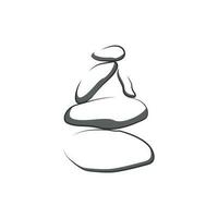 pietra logo, vettore zen meditazione pietra equilibrio la tranquillità, yoga minimalista semplice disegno, silhouette illustrazione