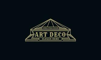 Vintage ▾ nel arte deco distintivo logo design. retrò stile grafico design vettore