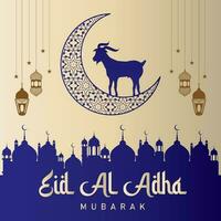 eid al adha mubarak islamico Festival saluto design modello vettore