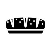 mirtillo ciambella cibo pasto glifo icona vettore illustrazione