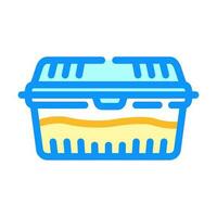 pranzo scatola plastica pasto colore icona vettore illustrazione