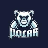 polare orso gli sport esports logo portafortuna vettore