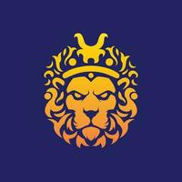 minimalista lusso logo di leoni testa con corona vettore