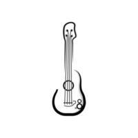 chitarra logo, ukulele musicale strumento vettore, semplice silhouette design vettore