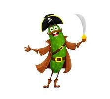 cartone animato Halloween pirata cetriolo divertente personaggio vettore