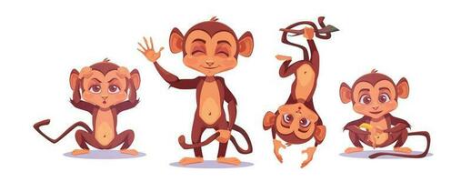 scimmia bambino cartone animato carino animale vettore personaggio