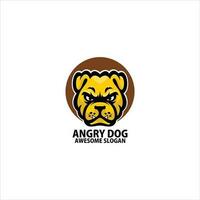 arrabbiato cane logo gioco esport design vettore