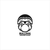 bulldog testa logo design gioco portafortuna vettore