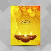 Modello di progettazione brochure Happy Diwali astratto vettore