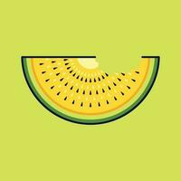 giallo anguria frutta cartone animato vettore icona illustrazione. cibo frutta icona concetto isolato premio vettore. piatto cartone animato stile adatto per ragnatela atterraggio pagina, striscione, etichetta, sfondo