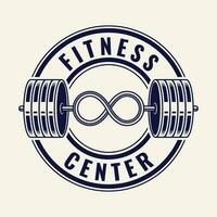 fitness logo retrò stile. bene per fitness logo, Palestra logo. modello per sport icona, simbolo, logo o altro marchio. moderno retrò illustrazione. vettore