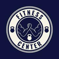 fitness logo retrò stile. bene per fitness logo, Palestra logo. modello per sport icona, simbolo, logo o altro marchio. moderno retrò illustrazione. vettore