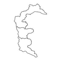 azad kashmir regione carta geografica, amministrativo territorio di Pakistan. vettore illustrazione.