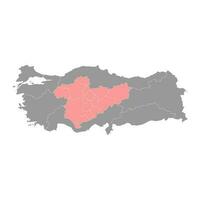 centrale anatolia regione carta geografica, amministrativo divisioni di tacchino. vettore illustrazione.