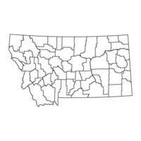 Montana stato carta geografica con contee. vettore illustrazione.