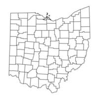 Ohio stato carta geografica con contee. vettore illustrazione.