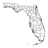 Florida stato carta geografica con contee. vettore illustrazione.