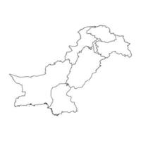 carta geografica di Pakistan con regioni e contestato territori. vettore illustrazione.