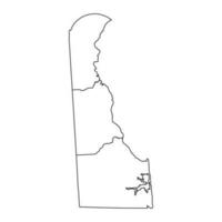 Delaware stato carta geografica con contee. vettore illustrazione.