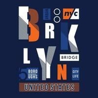 brooklyn grafico tipografia, t camicia vettore, design moda, illustrazione, bene per casuale stile vettore