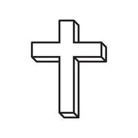 cristiano attraversare vettore icona, religione attraversare simbolo.