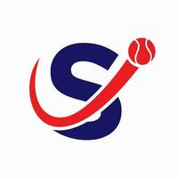 tennis logo design su lettera S modello. tennis sport accademia, club logo vettore