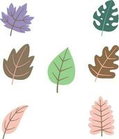 foglia semplice decorazione isolato su bianca sfondo. giardino foglie, le foglie e asciutto. semplice cartone animato piatto stile, vettore illustrazione