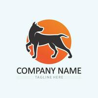 cane logo e icona animale vettore illustrazione design grafico