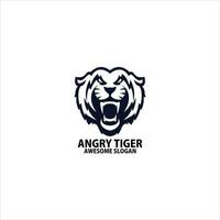 arrabbiato tigre logo design linea colore vettore
