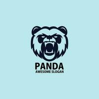viso panda logo design linea colore vettore