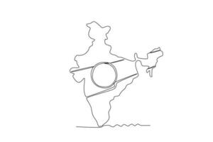 un' carta geografica con il simbolo di il nazione di India vettore
