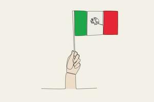 un' mano sollevato il Messico bandiera vettore