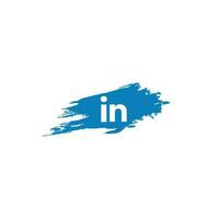 linkedin sociale media logo icona con acquerello spazzola, linkedin sfondo vettore
