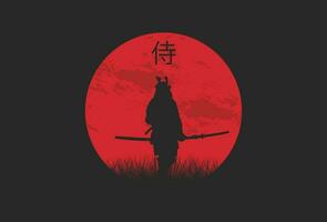 giapponese samurai silhouette illustrazione vettore